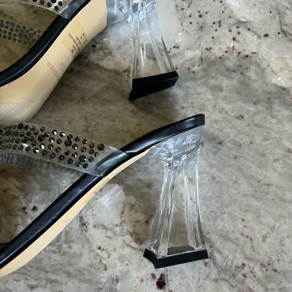 Mark Fisher Anlita Lucite Elegant Black-Embellished Women's Heels - Picture 7 of 11